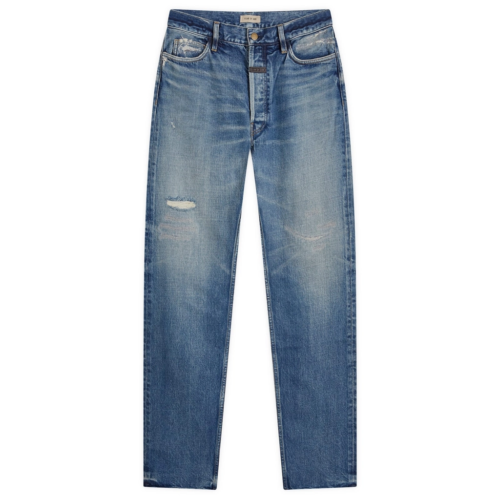 Fear of God Men's Straight 5-Pocket Jeans Medium Indigo